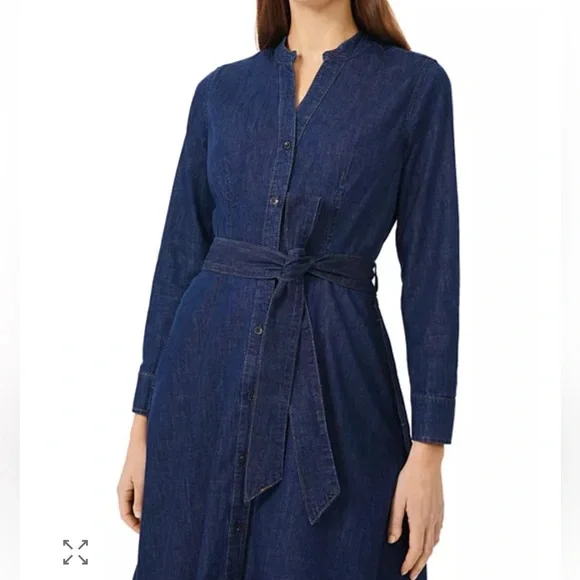 Hobbs London Taylor Belted Denim Shirt Dress 8 - Picture 4 of 11
